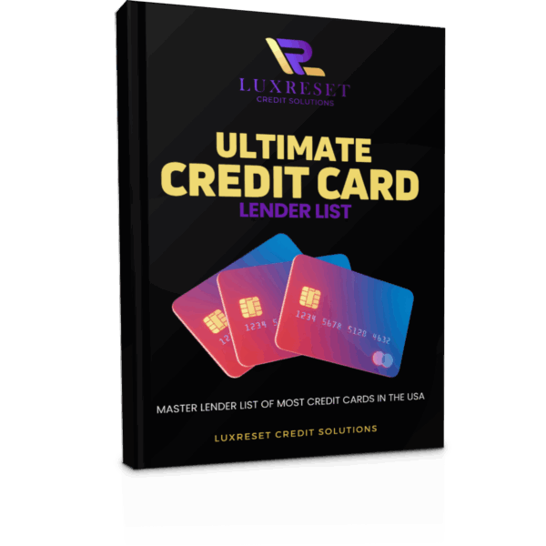 Ultimate Credit Card Lender List